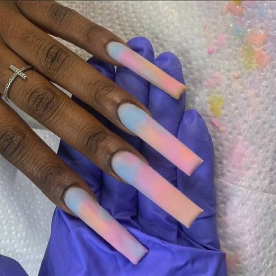 Acrylic nails | Pink acrylic nails, Colors for dark skin, Nail colors