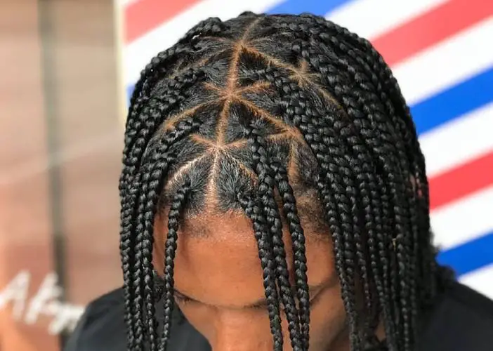 triangle box braids for men