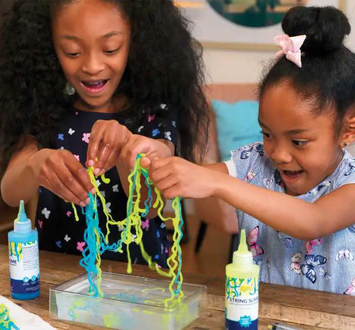 children playing with slime