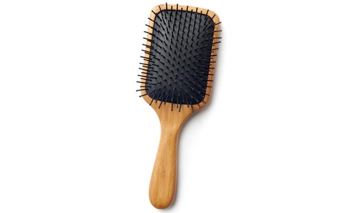 clean hair brush