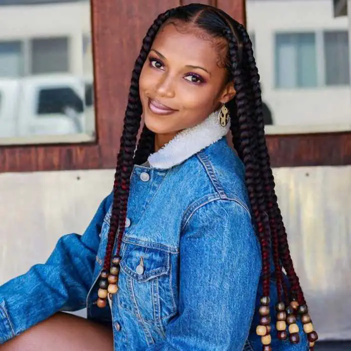 bold knotless braids with beads-africana fashion