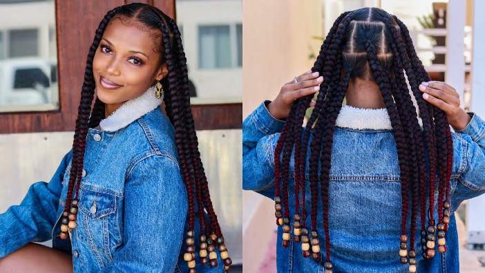 knotless braids with beads-africana fashion