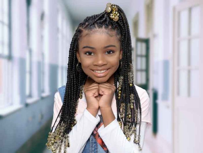 knotless braids with beads for kids -africana fashion