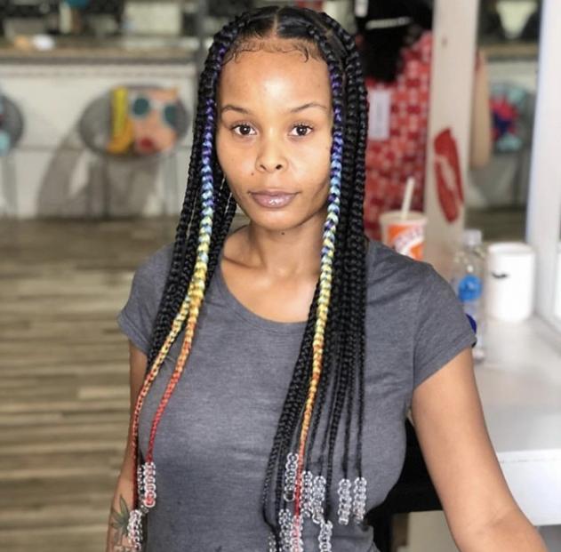 rainbow strands knotless braids with beads-africana fashion