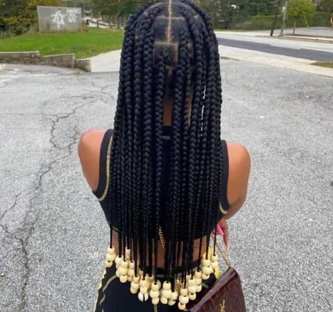 knotless braids with beads