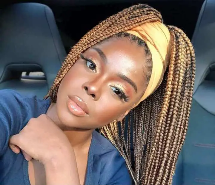 box braids with scarf