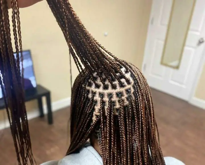 brown small knotless braids - africana fashion