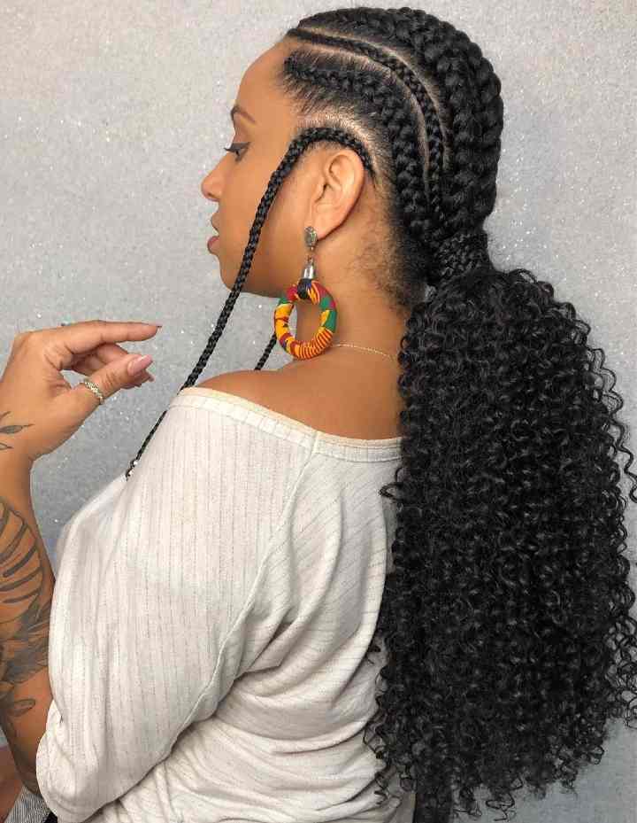 cornrows and faux ends