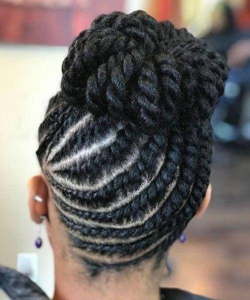 flat twist updo protective hairstyles