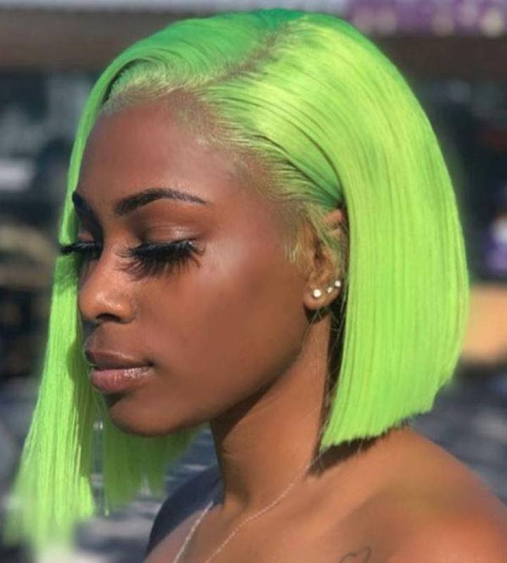 green hair short hair color