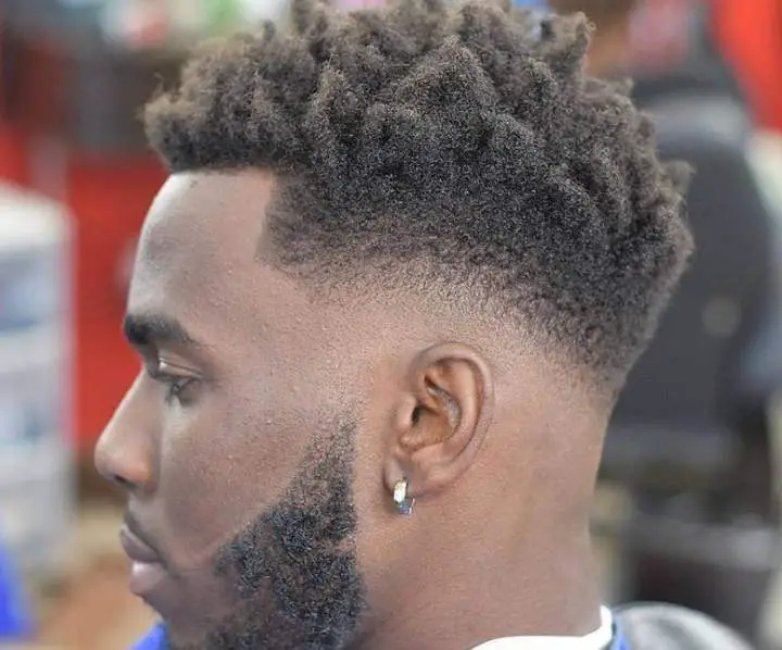 kinky afro fade for black men