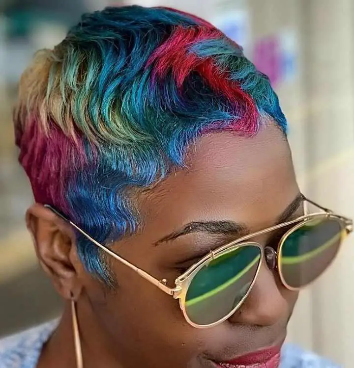 rainbow short hair color