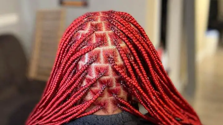red small knotless braids - africana fashion