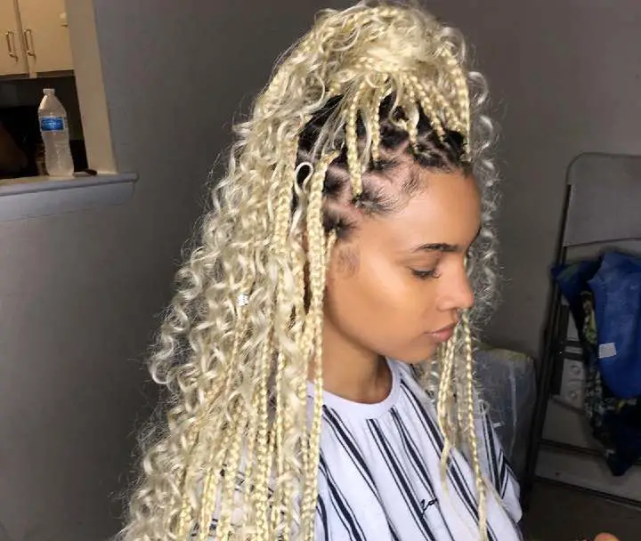 small bohemian knotless braids - africana fashion