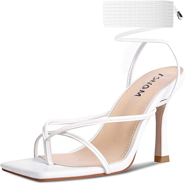 white color shoe with mauve dress